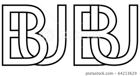 Logo sign bu ub icon sign two interlaced letters b, u vector logo bu, ub first capital letters 64213629