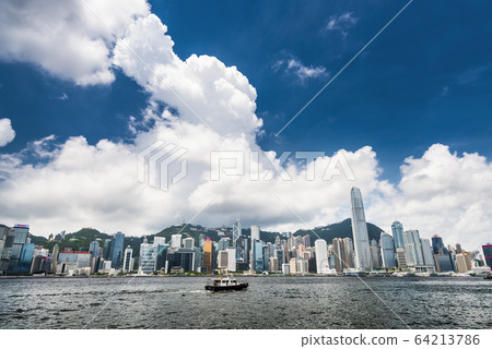 Hong Kong cityscape, View From Victoria Harbour. International Finance Center(IFC) in Hong Kong. Hong Kong cityscape, View From Victoria Harbour. International Finance Center(IFC) in Hong Kong. 64213786