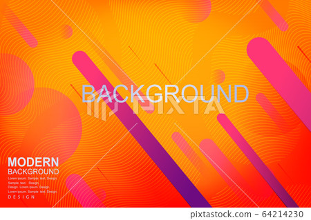 Yellow design with thin wavy lines, stripes and circles with a gradient 64214230