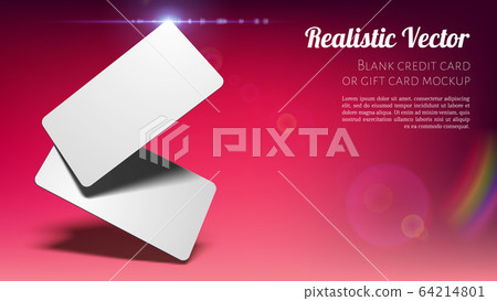Blank Credit, Gift or Business Card Mockup. 64214801