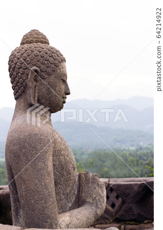 Buddha statue at Borobudur Temple. Yogyakarta, Central Java, Ind 64214922