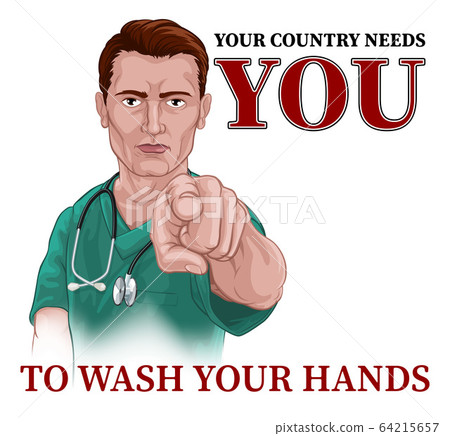 Nurse Doctor Pointing Your Country Needs You 64215657