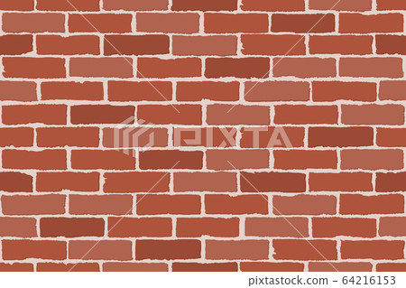 Seamless flat design illustration of brick wall. 64216153