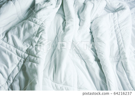 Wrinkle Messy Blanket In Bedroom After Waking Up 64216237
