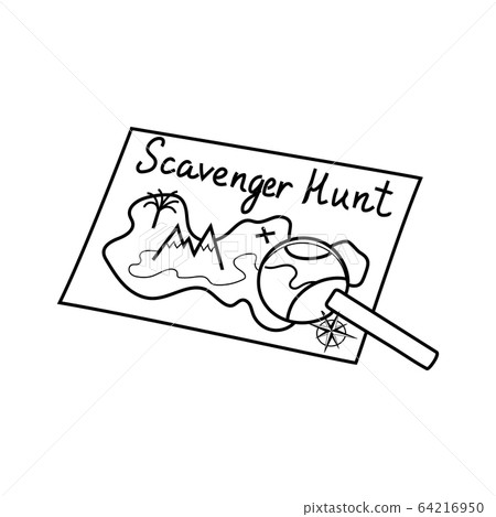 Scavenger hunt icon, Geocaching silhouette hand 64216950