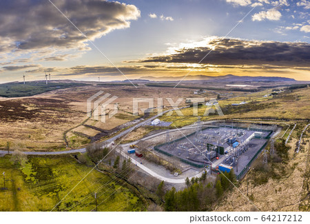 Aerial image of Electricity transmission sub-station in County Donegal - Ireland Aerial image of Electricity transmission sub-station in County Donegal - Ireland 64217212