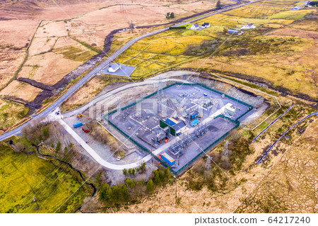 Aerial image of Electricity transmission sub-station in County Donegal - Ireland Aerial image of Electricity transmission sub-station in County Donegal - Ireland 64217240