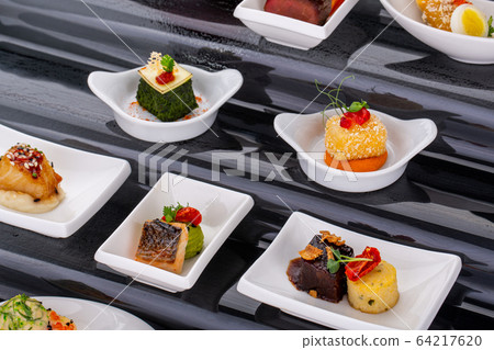 Fish and meat for visiting catering, for holidays and ceremonies, for restaurant, menu Fish and meat for visiting catering, for holidays and ceremonies, for restaurant, menu 64217620
