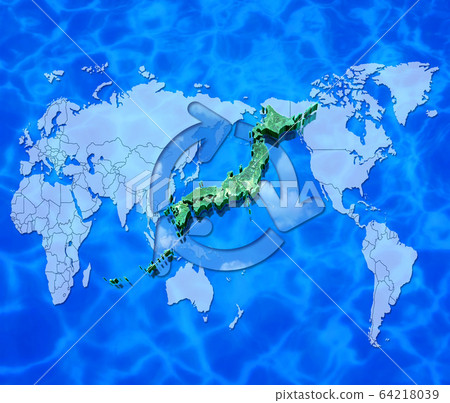 世界地圖和日本地圖及回收 世界地圖和日本地圖及回收 64218039