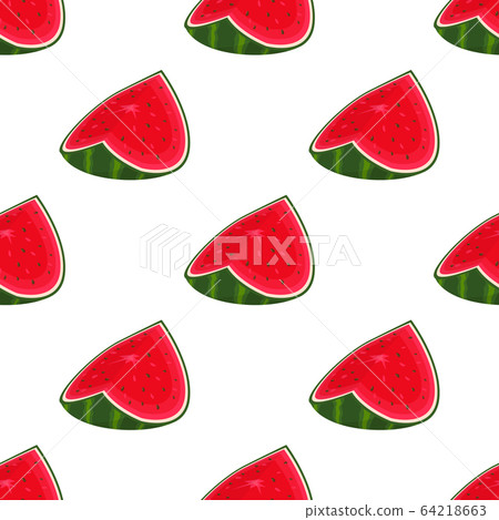 Seamless pattern with fresh cut slice watermelon Seamless pattern with fresh cut slice watermelon 64218663