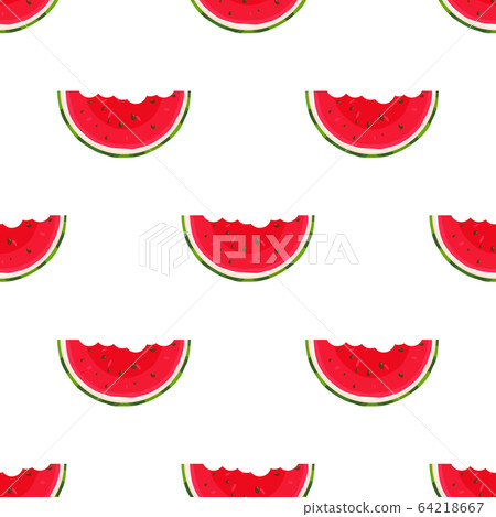 Seamless pattern with fresh cut slice watermelon Seamless pattern with fresh cut slice watermelon 64218667