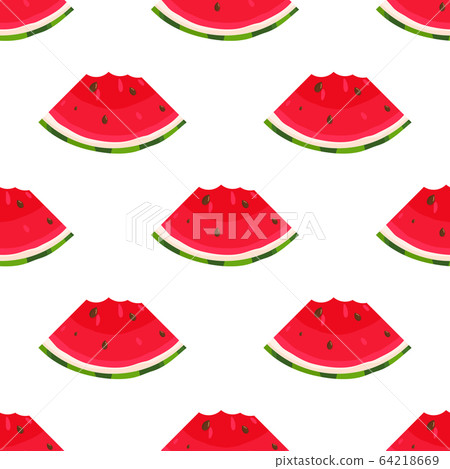 Seamless pattern with fresh cut slice watermelon Seamless pattern with fresh cut slice watermelon 64218669