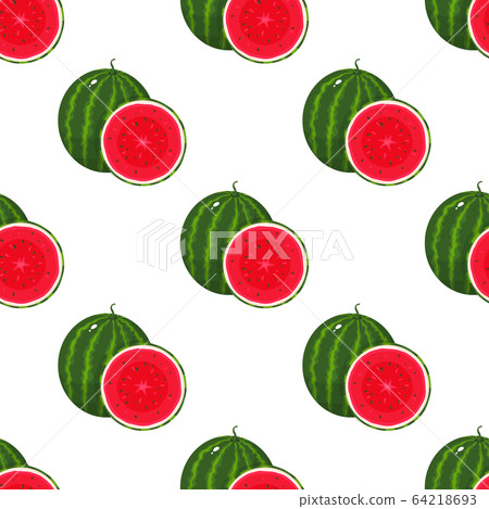 Seamless pattern with fresh whole and cut slice Seamless pattern with fresh whole and cut slice 64218693
