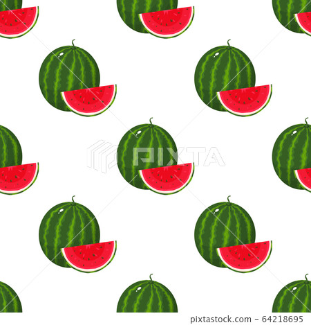 Seamless pattern with fresh whole and cut slice Seamless pattern with fresh whole and cut slice 64218695