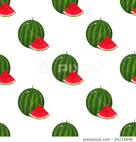 Seamless pattern with fresh whole and cut slice Seamless pattern with fresh whole and cut slice 64218696