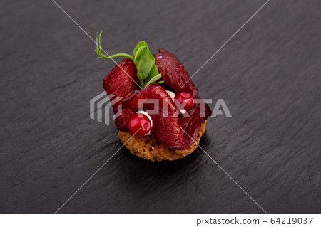 Fish and meat for visiting catering, for holidays and ceremonies, for restaurant, menu 64219037