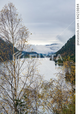 Mountain alpine autumn lake Achensee, Alps, Tirol, Austria. 64219844