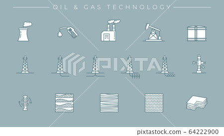 Oil and Gas Technology concept line style... - Stock Illustration ...