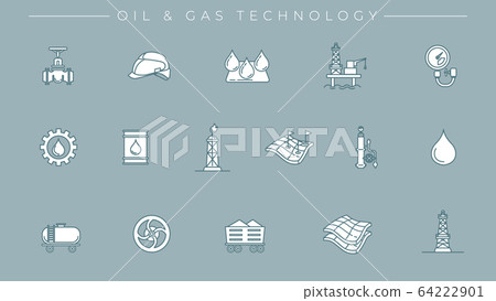 Oil and Gas Technology concept line style... - Stock Illustration ...