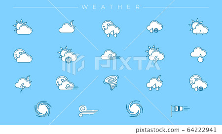 Weather concept line style vector icons set 64222941