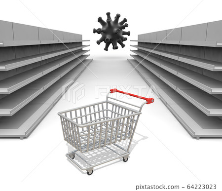 The virus spreads. Sold out by buying up. 3D rendering The virus spreads. Sold out by buying up. 3D rendering 64223023