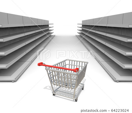 Items sold out. Purchase of goods. 3D rendering 64223024