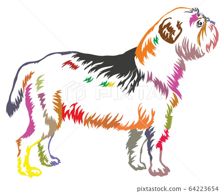 Colorful decorative standing portrait of dog 64223654