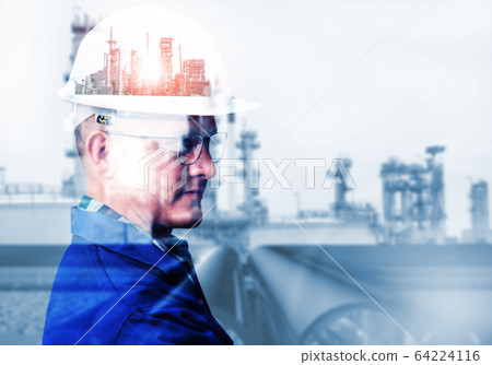 Production engineer with chemical refinery factory Production engineer with chemical refinery factory 64224116