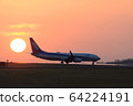 熊本機場起飛和日落的飛機航向 64224191