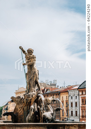 Neptune Fountain and Dolni Namesti old town square in Olomouc, Czech Republic Neptune Fountain and Dolni Namesti old town square in Olomouc, Czech Republic 64224240