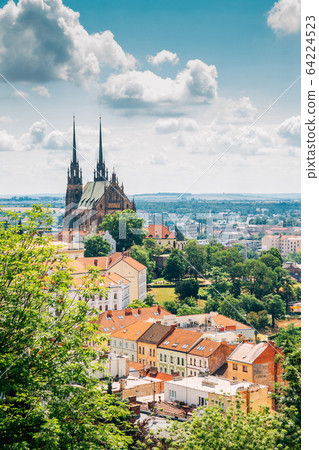 Brno city panorama view from Spilberk Castle in Brno, Czech Republic 64224523