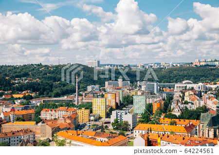 Brno city panorama view from Spilberk Castle in Brno, Czech Republic 64224561