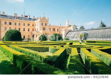 Castle Lednice and garden in Lednice, Czech Republic Castle Lednice and garden in Lednice, Czech Republic 64224646