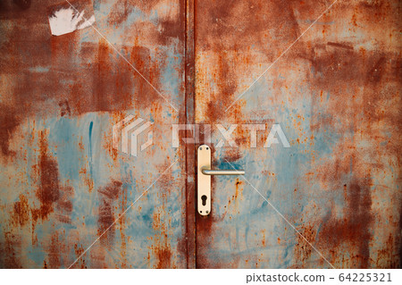 Old rusty brown metal door background Old rusty brown metal door background 64225321
