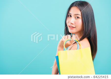 Portrait asian beautiful woman happy smiling her 64225415