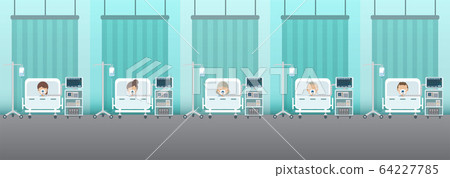 Group of patients with ventilators Group of patients with ventilators 64227785