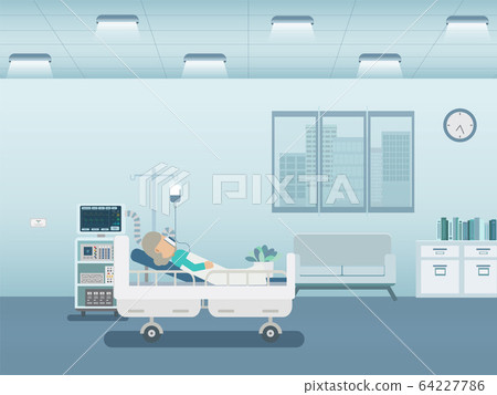 Elder patient with ventilator Elder patient with ventilator 64227786