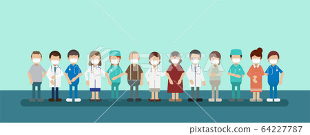 Doctors with patients wear masks 64227787