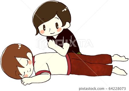 Thai massage (elbow pressing)-stock illustration Thai massage (elbow pressing)-stock illustration 64228073