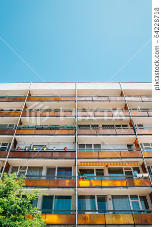 Modern apartment building in Veszprem, Hungary Modern apartment building in Veszprem, Hungary 64228718