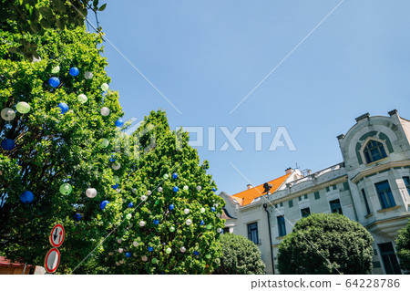 Old town street at summer in Veszprem, Hungary Old town street at summer in Veszprem, Hungary 64228786