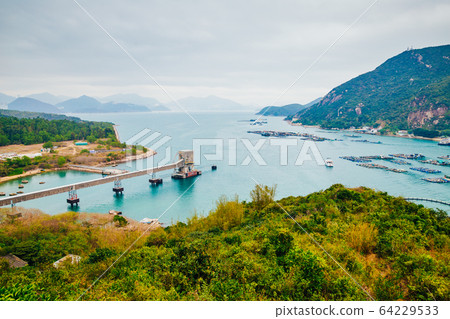 Lamma island sea village hiking road, nature landscape in Hong Kong 64229533