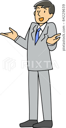 Male employee standing Male employee standing 64229639