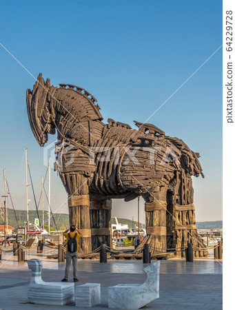 Trojan horse in Canakkale, Turkey 64229728