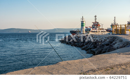 Embankment of the Canakkale in Turkey 64229751