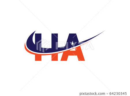 H A, HA Initial Letter Logo design vector template, Graphic