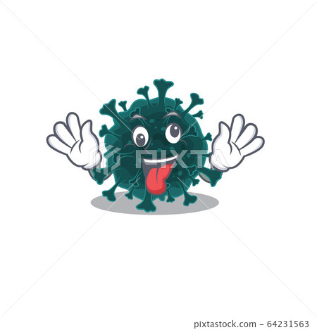 A picture of crazy face coronavirus COVID 19 mascot design style A picture of crazy face coronavirus COVID 19 mascot design style 64231563
