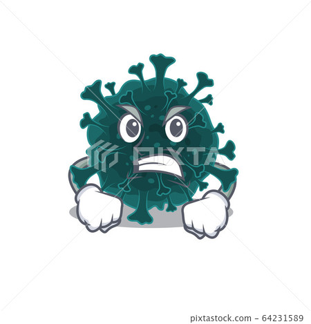 Coronavirus COVID 19 cartoon character design with angry face Coronavirus COVID 19 cartoon character design with angry face 64231589