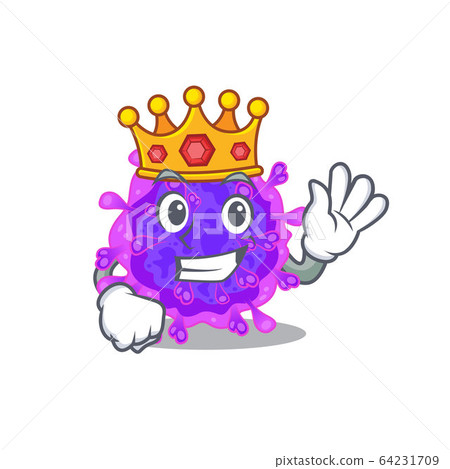 The Royal King of alpha coronavirus cartoon character design with crown The Royal King of alpha coronavirus cartoon character design with crown 64231709