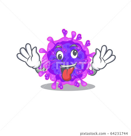 A picture of crazy face alpha coronavirus mascot design style 64231744